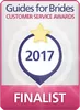 We're a Finalist in the Guides for Brides Customer Service Awards 2017 in the Venue Decoration category, which means that we are top 5 in the UK